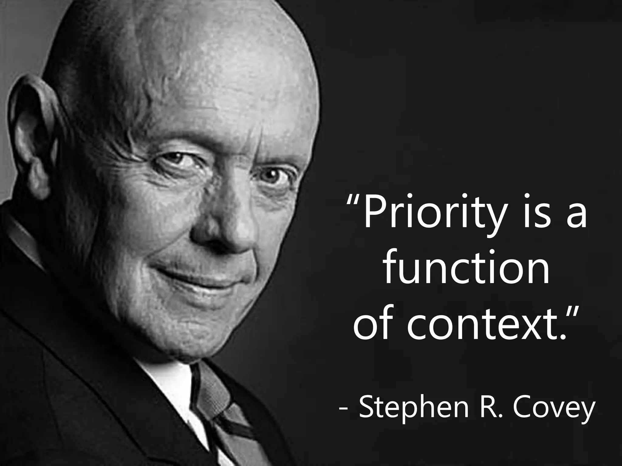 Copyright Prosci 2015. All rights reserved.7
“Priority is a
function
of context.”
- Stephen R. Covey
 