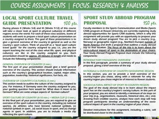 Sports Rationale Sample CMS 04375: Global Sport & Physical Culture (Syllabus | SP 2020) | PDF
