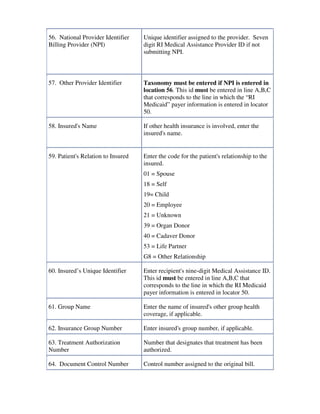 CMS 1450 (UB-04) Instructions