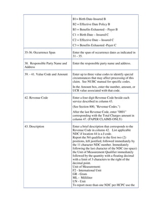 CMS 1450 (UB-04) Instructions