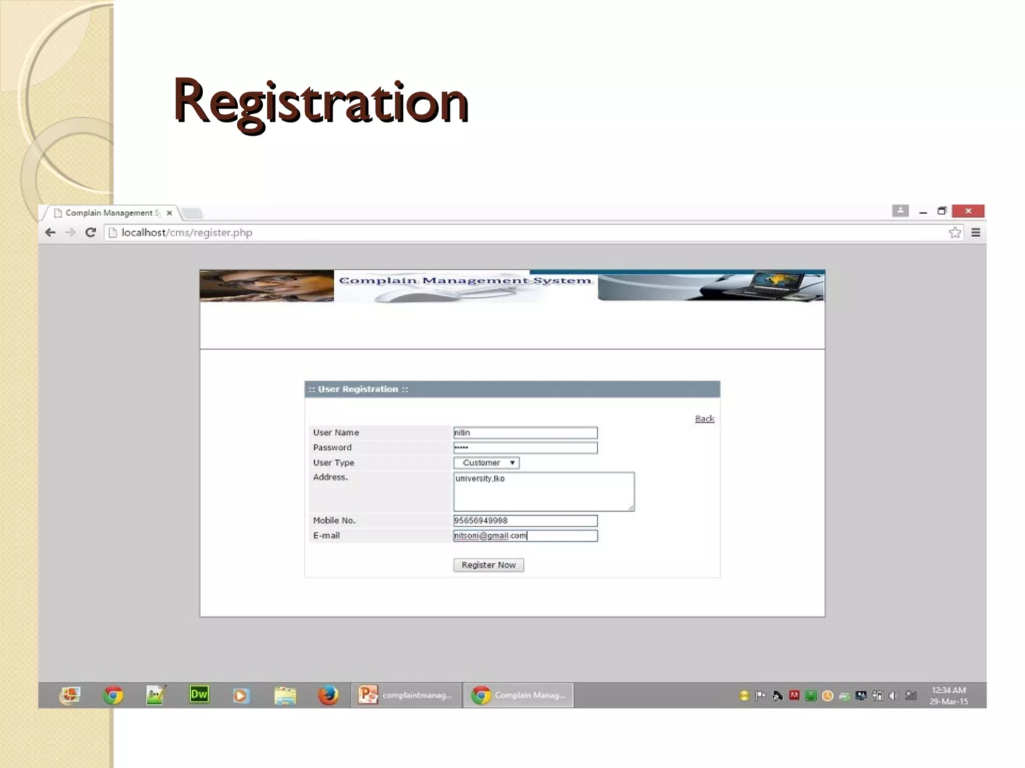 RegistrationRegistration
 