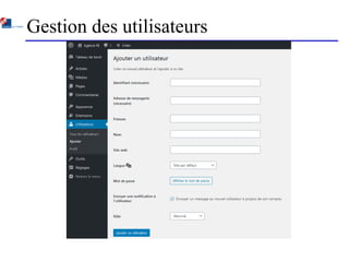 Gestion des utilisateurs
 