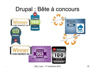 Drupal ; Bête à concours




.          JDLL Lyon – 17 novembre 2012   11
                                          11
 