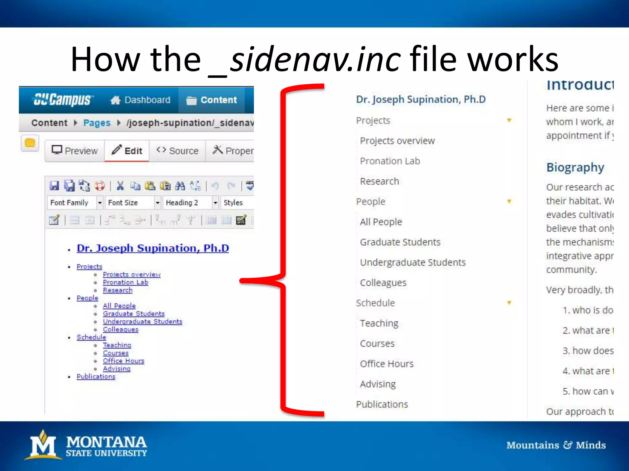 How the _sidenav.inc file works
 
