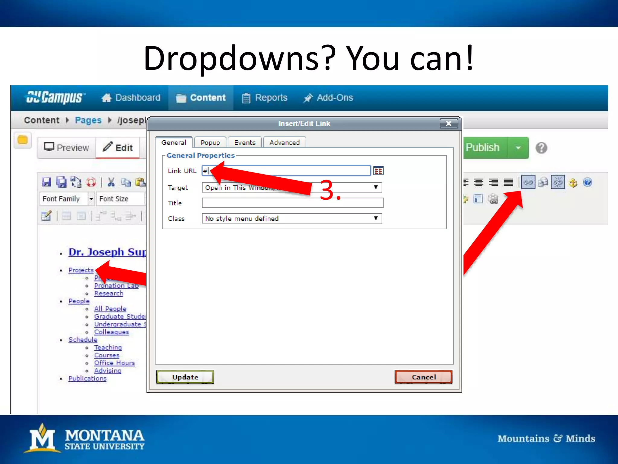 Dropdowns? You can!
1. 2.
3.
 