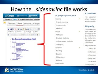 How the _sidenav.inc file works
 