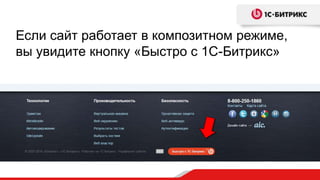 Если сайт работает в композитном режиме,
вы увидите кнопку «Быстро с 1С-Битрикс»
 