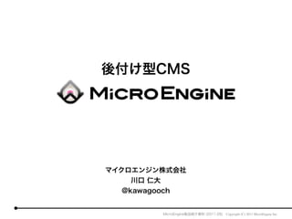 Copyright (C) 2011 MicroEngine Inc.
 