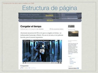 Construcción de sitios web a medida con CMS



                          Estructura de página
                                              BANNER

                                              MENUS
 