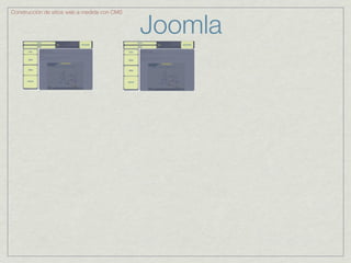Joomla
Construcción de sitios web a medida con CMS
 