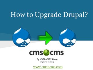 How to Upgrade Drupal? 
by CMS2CMS Team 
September, 2014 
www.cms2cms.com 
 
