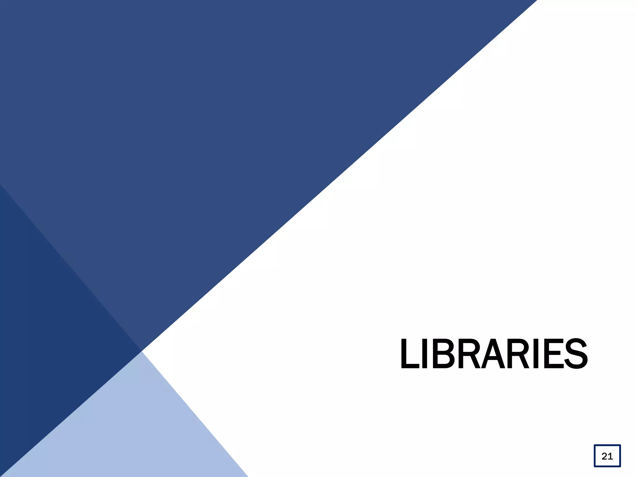 LIBRARIES
21
 