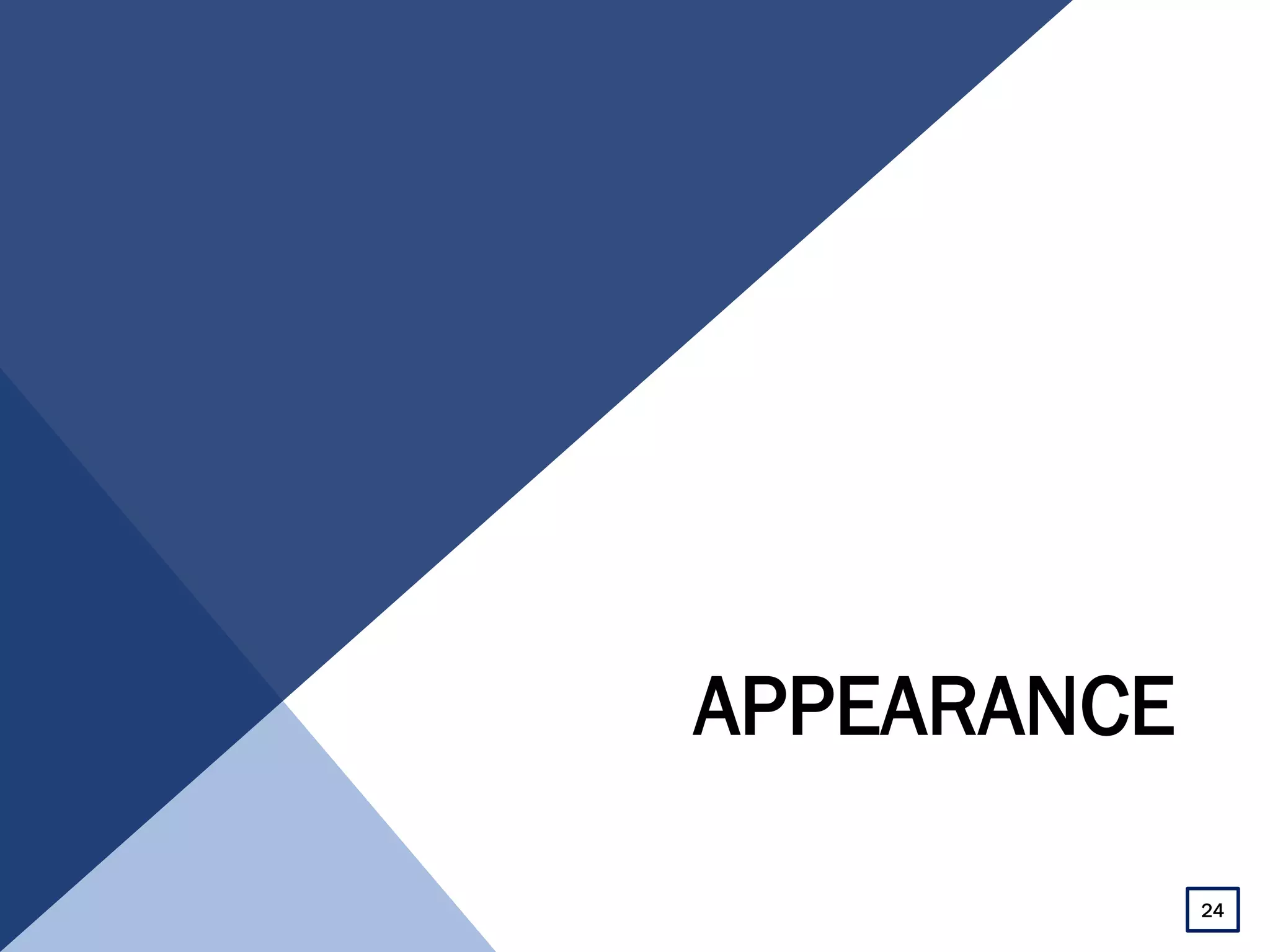 APPEARANCE
24
 