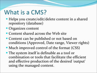 Cms an overview | PPT