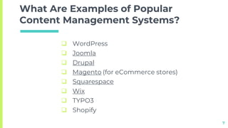 Content Management System(CMS) & Basic WordPress | PPTX