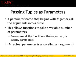 CMSC 201 - Lec16 - Tuples.pptx python tuple's ppt | PPTX