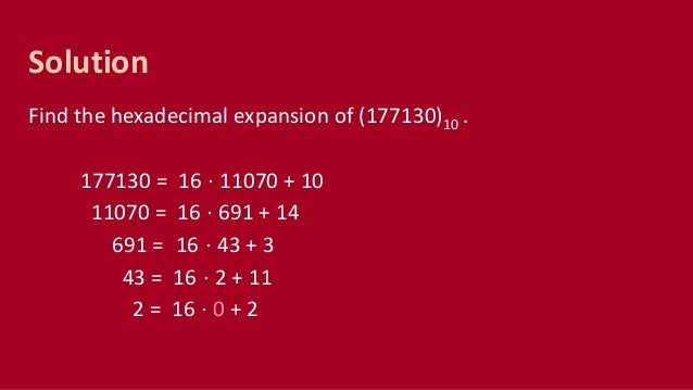 Cmsc 56 Lecture 10 Integer Representations Algorithms Cmsc 56 Lecture 10 Integer Representations Algorithms