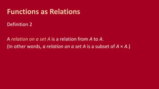 CMSC 56 | Lecture 13: Relations and their Properties | PPTX