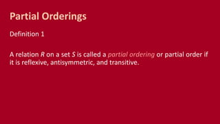 CMSC 56 | Lecture 16: Equivalence of Relations & Partial Ordering | PPTX