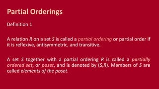 CMSC 56 | Lecture 16: Equivalence of Relations & Partial Ordering | PPTX