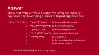 CMSC 56 | Lecture 2: Propositional Equivalences | PPTX