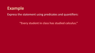 CMSC 56 | Lecture 3: Predicates & Quantifiers | PPTX