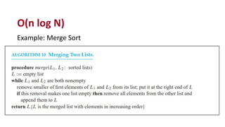 Example: Merge Sort
O(n log N)
 