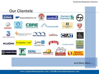 Corporate Manpower Solutions Our Clientele And Many More…… 