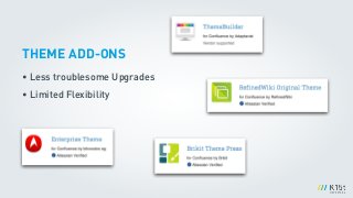 THEME ADD-ONS
• Less troublesome Upgrades
• Limited Flexibility
 