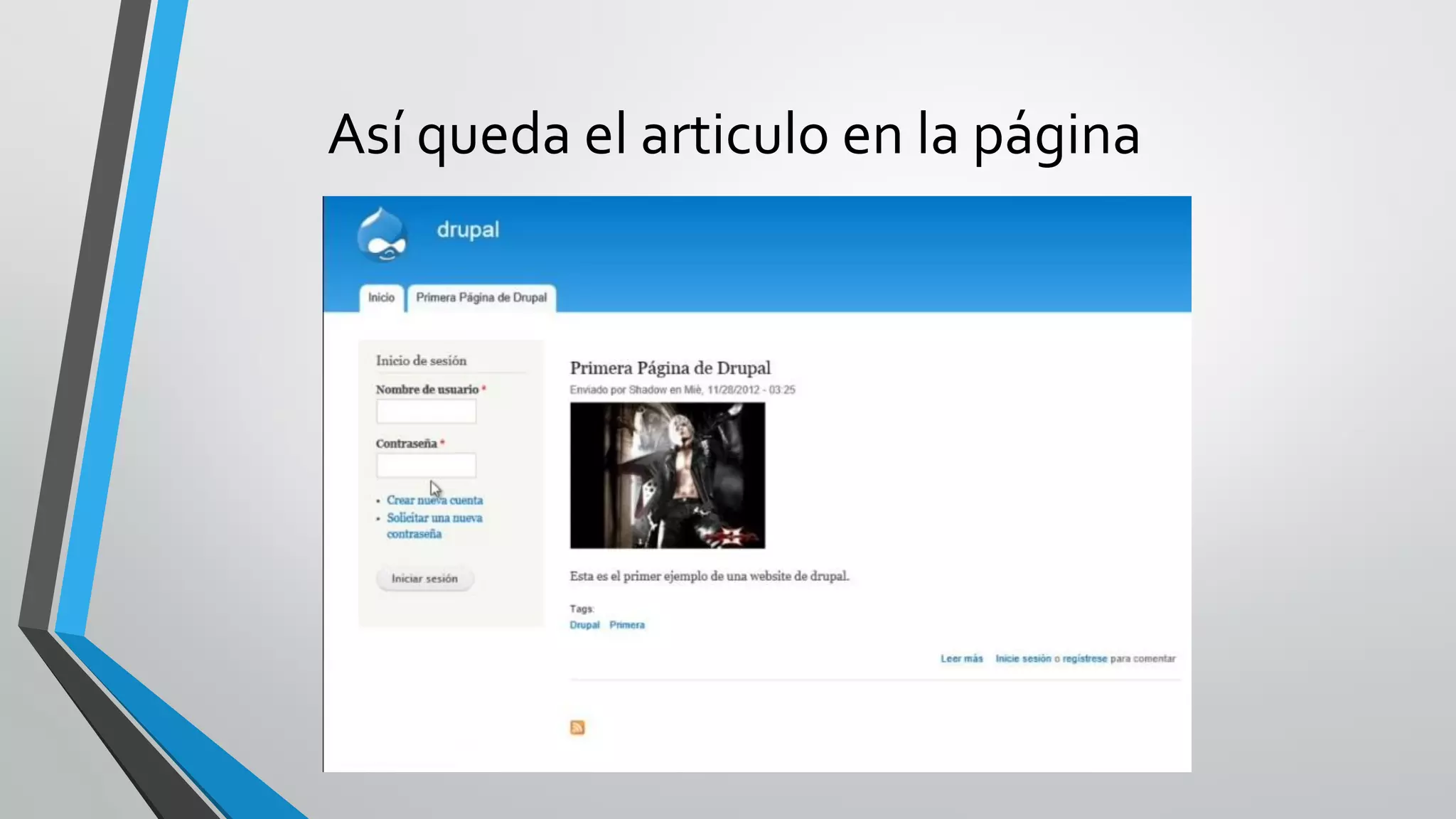 Así queda el articulo en la página
 