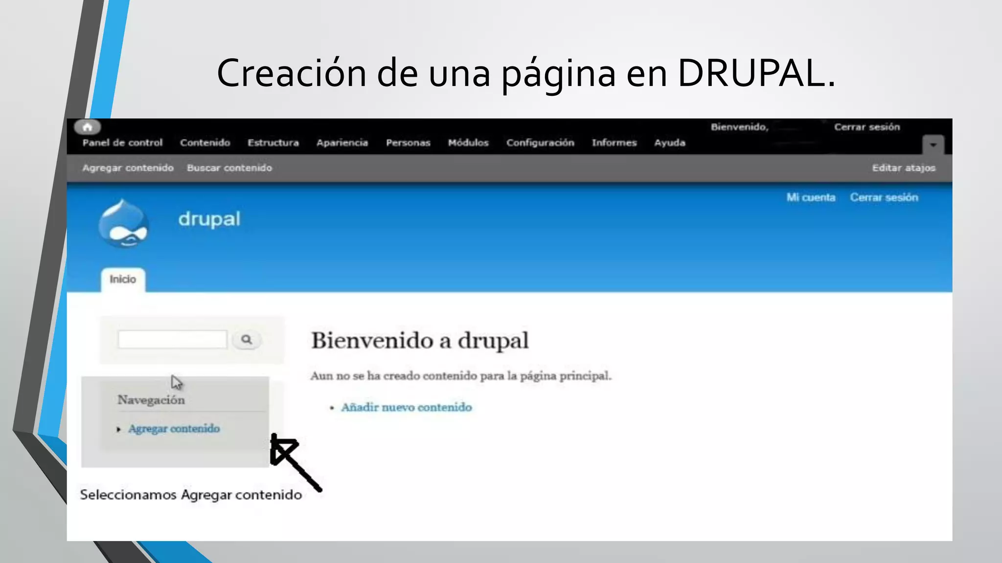 Creación de una página en DRUPAL.
 