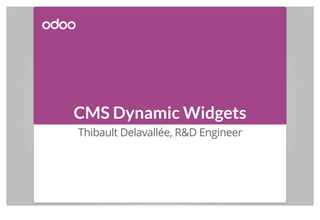 CMS Dynamic Widgets
Thibault Delavallée, R&D Engineer
 