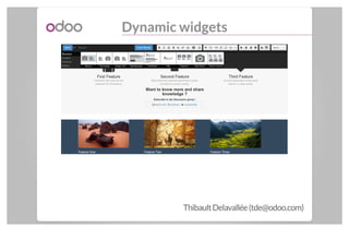 Dynamic widgets
ThibaultDelavallée(tde@odoo.com)
 