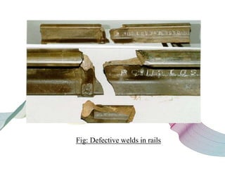 Fig: Defective welds in rails
 