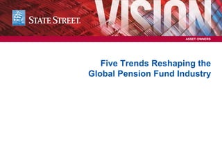 ASSET OWNERS
ASSET OWNERSASSET OWNERS
Five Trends Reshaping the
Global Pension Fund Industry
 