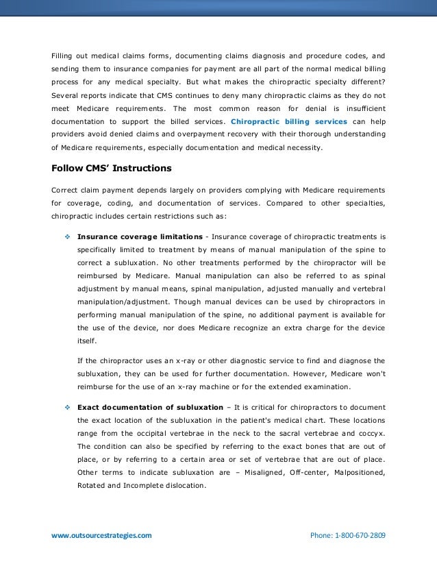 CMS’ Guidelines on Chiropractic Medical Billing A Review