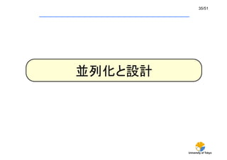 University of Tokyo
35/51	
並列化と設計	
 