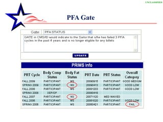 PFA Gate  UNCLASSIFIED 