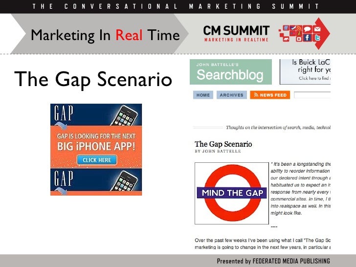 The Gap Scenario Marketing In  Real  Time 