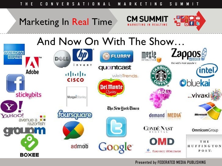 And Now On With The Show… Marketing In  Real  Time 