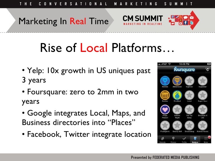 Rise of  Local  Platforms… <ul><li>Yelp: 10x growth in US uniques past 3 years </li></ul><ul><li>Foursquare: zero to 2mm i...