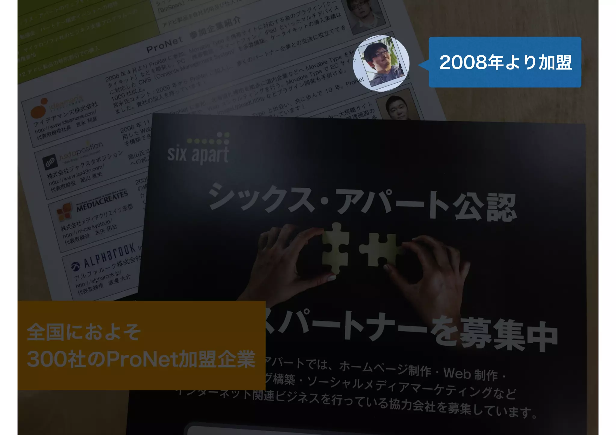 全国におよそ
300社のProNet加盟企業
2008年より加盟
 