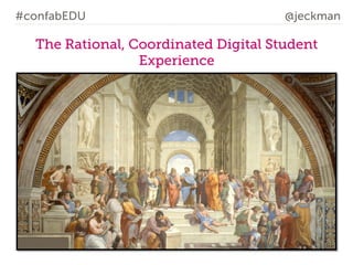 #confabEDU

@jeckman

The Rational, Coordinated Digital Student
Experience

 