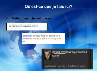 Qu'est-ce que je fais ici? Sur Twitter dimanche soir passé... 