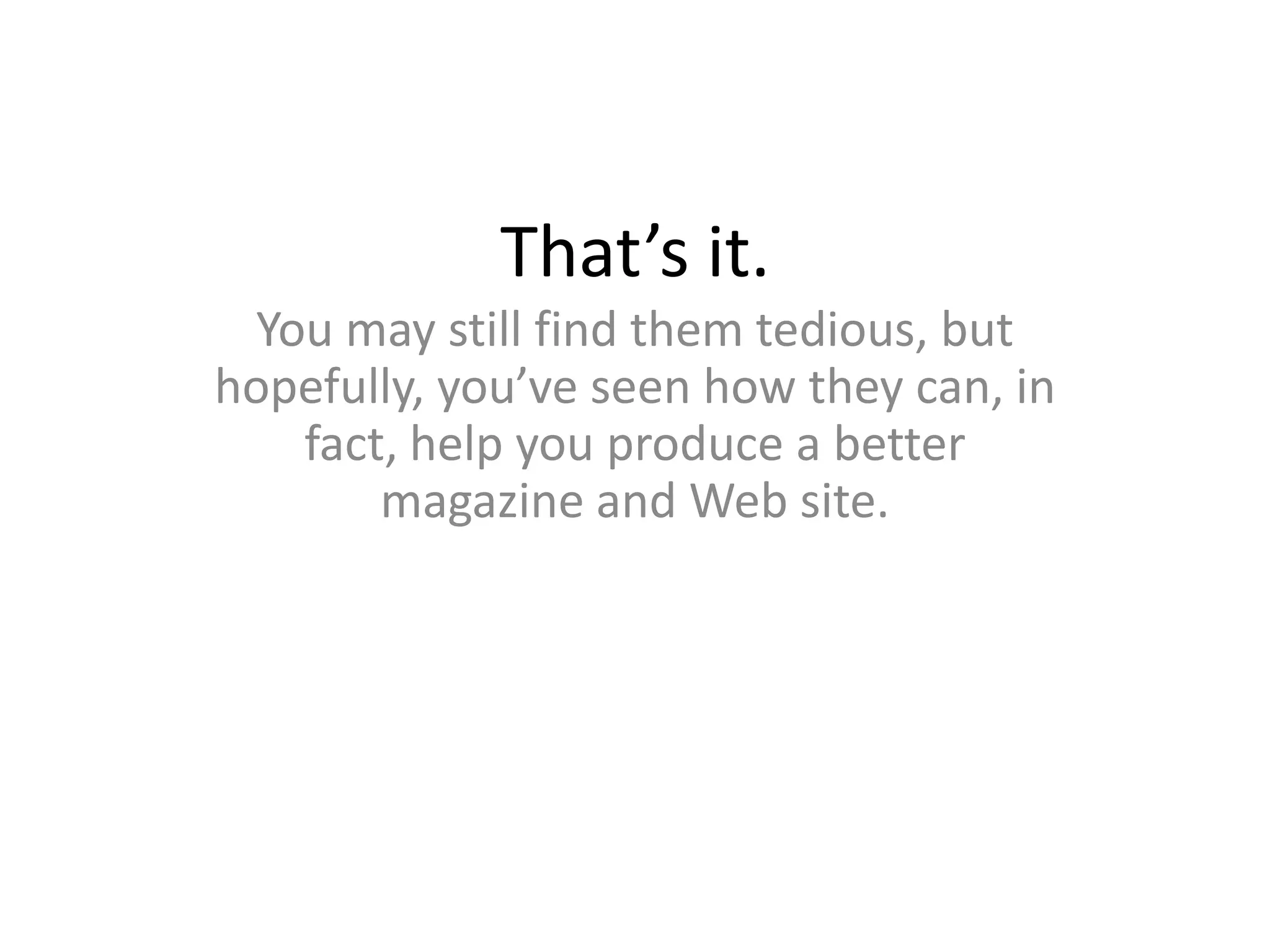 CMS presentation for magazines