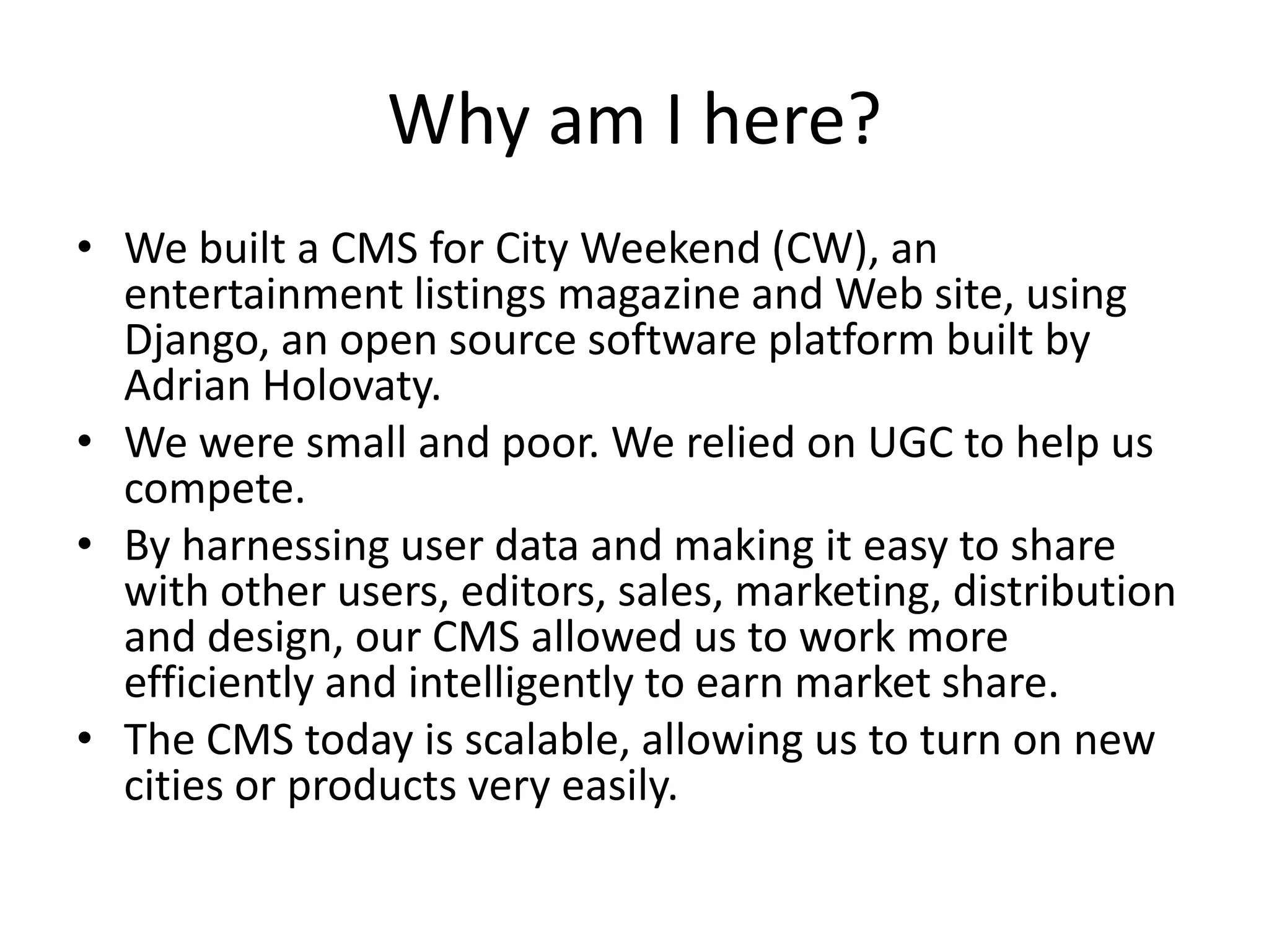 CMS presentation for magazines