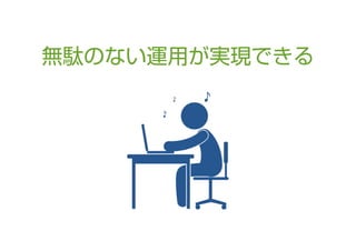 無駄のない運用が実現できる
♪

 