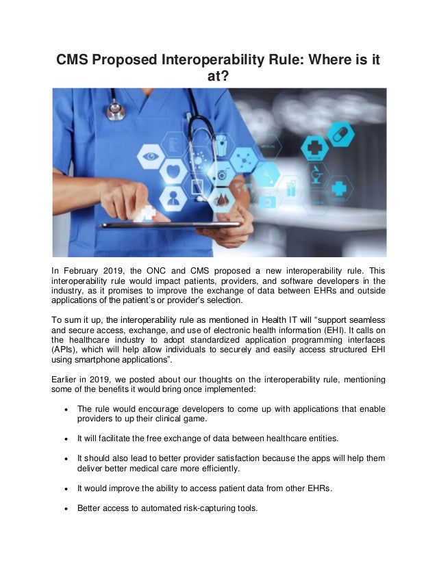 Cms proposed interoperability rule where is it at 