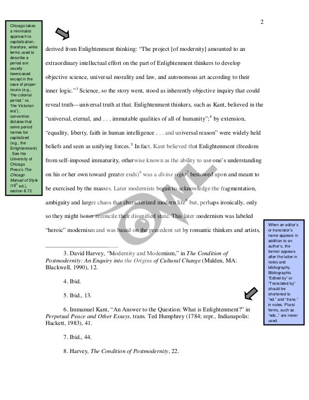 chicago style essay format example