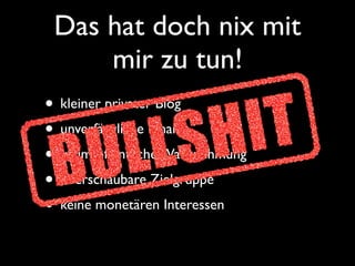 Content is King
• Rechenleistung (CPU)
• Speicherplatz
• Bandbreite
• sendmail für Spamversand
nothing
 